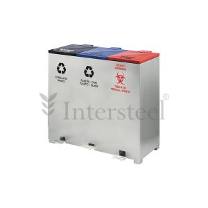 Intersteel Paslanmaz Çelik Pedallı Geri Dönüşüm Ünitesi - Sıfır Atık ve Tıbbi Atık Kovası